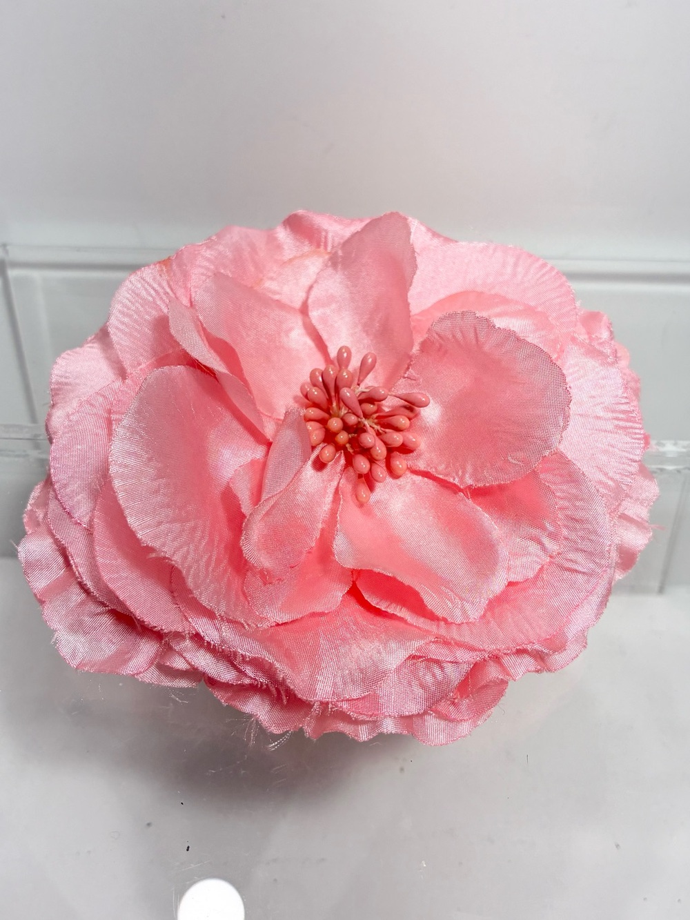 Pink Floral Hair Clip Brooch Pin 5” Statement Flower
